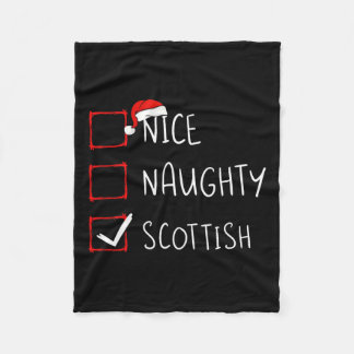 Nice Naughty Scottish Christmas Scotland Heritage Fleece Blanket