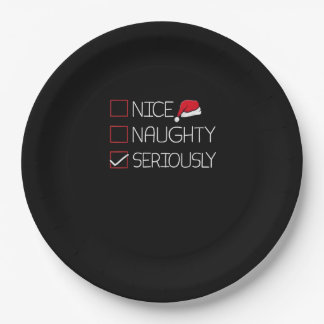Nice Naughty Seriously Christmas Modern Style  Paper Plates