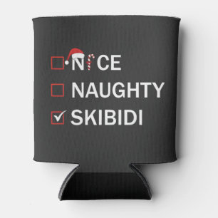 Nice Naughty Skibidi Funny Christmas Gen Alpha  Can Cooler