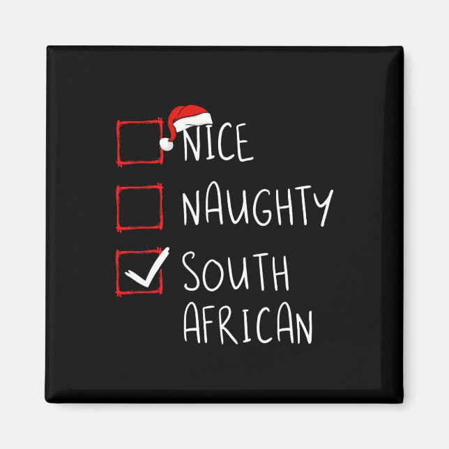 Nice Naughty South African Christmas South Africa  Magnet (Front)