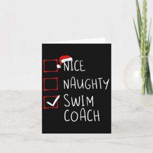 Nice Naughty Swim Coach Christmas List Xmas Santa  Card
