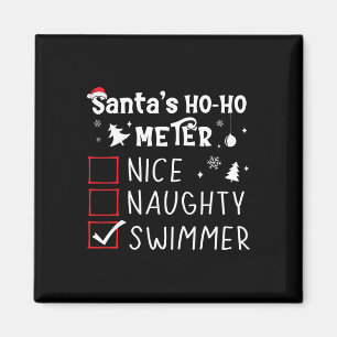 Nice Naughty Swimmer Christmas List Swimming Funny Magnet