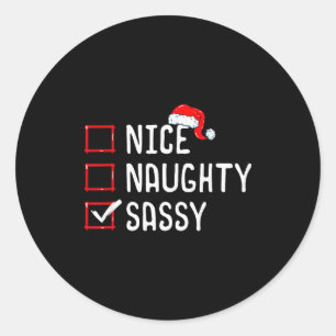 Nice Naughty Sy Christmas List Classic Round Sticker