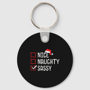 Nice Naughty Sy Christmas List Keychain