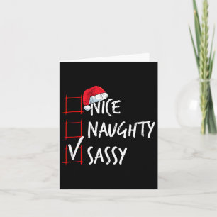 Nice Naughty Sy Christmas List Santa Costume Xmas Card