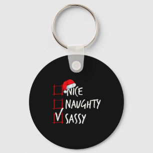 Nice Naughty Sy Christmas List Santa Costume Xmas Keychain
