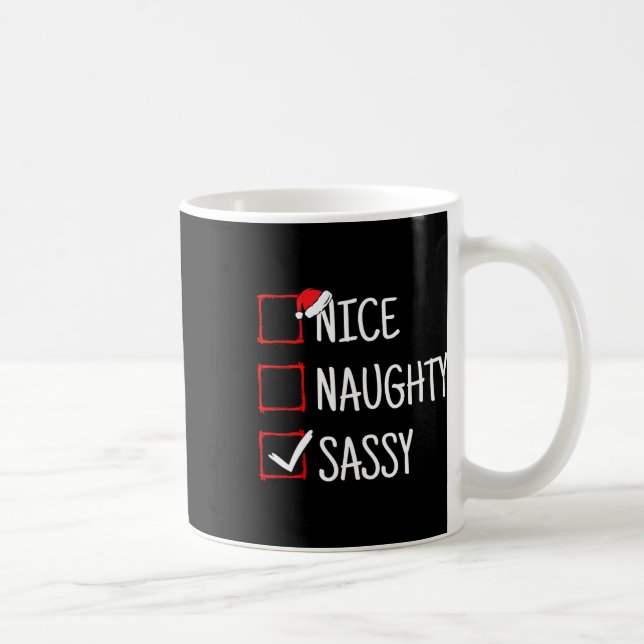 Nice Naughty Sy Funny Christmas  Coffee Mug (Right)