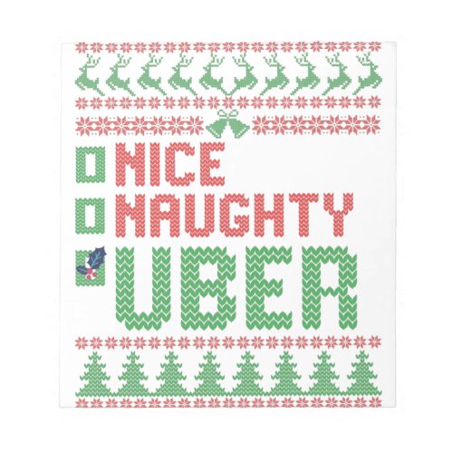 Nice Naughty Uber Funny Christmas Matching Gift Notepad