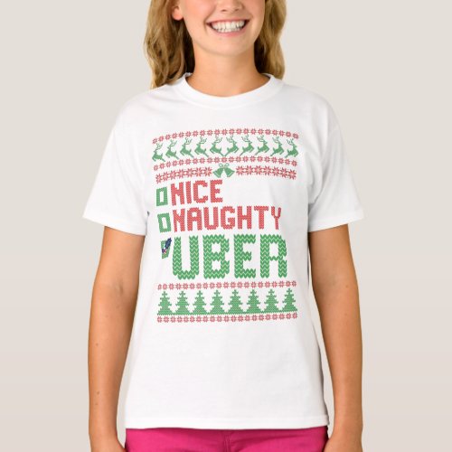 Nice Naughty Uber Funny Christmas Matching Gift T_Shirt