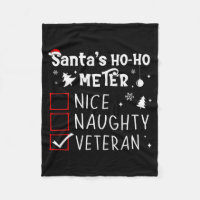 Nice Naughty Veteran Christmas List Santa Military