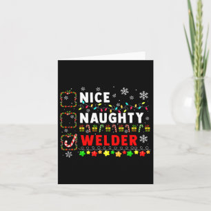 Nice Naughty Welder Christmas Colorful Matching Jo Card