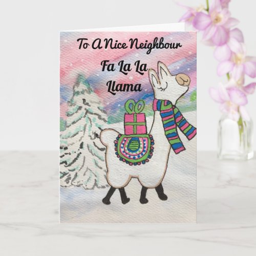 Nice Neighbour Fa La La Llama Holiday Card