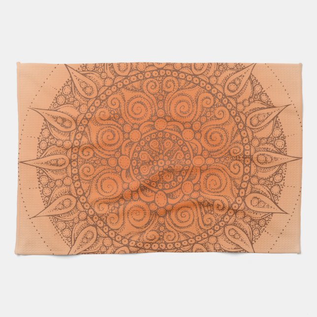 Nice Oriental Orange Design Towel (Horizontal)