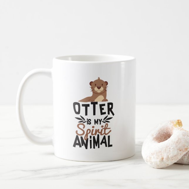 Nice Otter Is My Spirit Animal Print Coffee Mug (With Donut)