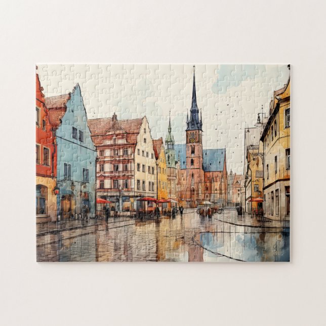 Nice painted Munich Jigsaw Puzzle (Horizontal)