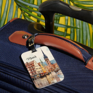Nice painted Munich Luggage Tag