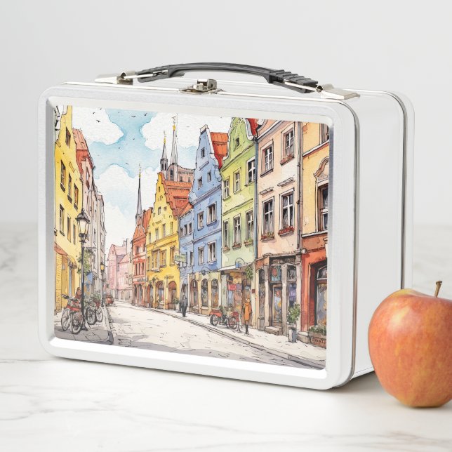 Nice painted Munich Metal Lunch Box (In Situ)