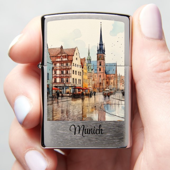 Nice painted Munich Zippo Lighter (In Hand)