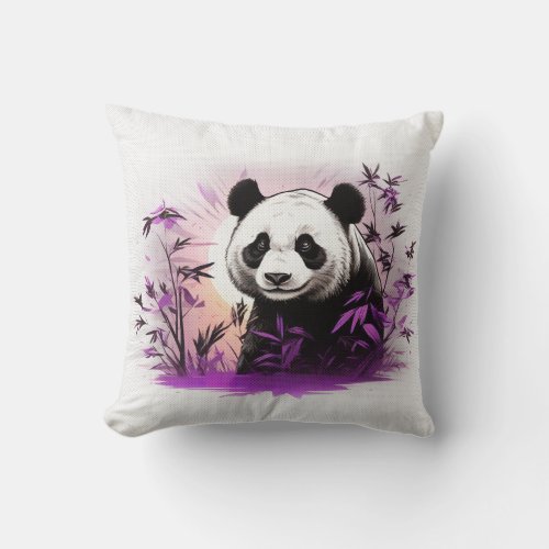 Nice Panda Throw Pillow