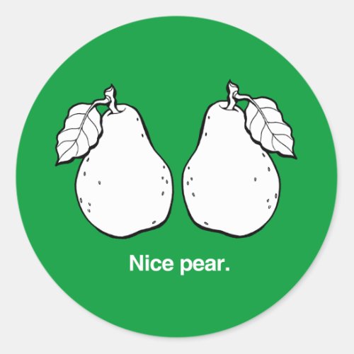 NICE PEAR _ WHITE _png Classic Round Sticker