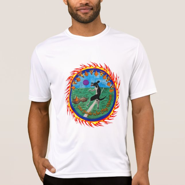 Nice People Who Play Ultimate, Fire Edition T-Shirt (Front)
