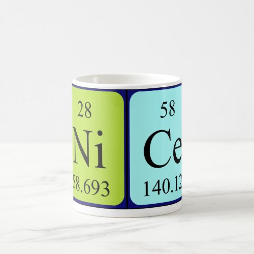Nice periodic table name mug