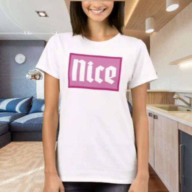 Nice Pink Box Typography Shirt (Creator Uploaded)