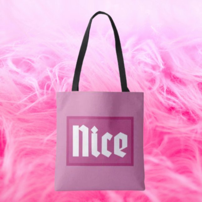 Nice Pink Box Typography Tote Bag (Creator Uploaded)
