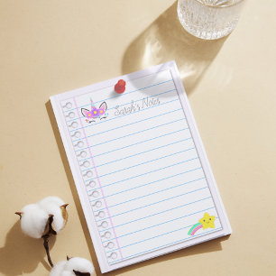 Nice Pink unicorn & rainbow shooting star 4" x "6 Post-it Notes
