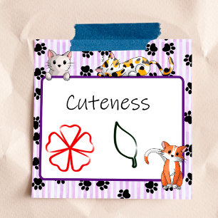 Nice Purple color with paws cute kittens 3" x 3" Post-it Notes