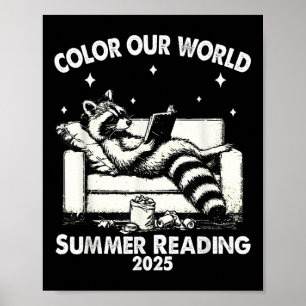 Nice Raccoon Book Lover Summer Reading 2025 Poster