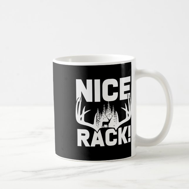 Nice Rack Antlers Deer Funny Hunting Hunter Humor  Coffee Mug (Right)