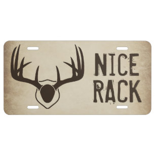 Nice Rack Antlers Hunting Novelty License Plate