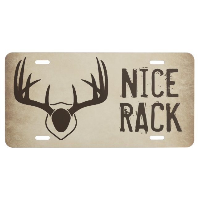 Nice Rack Antlers Hunting Novelty License Plate (Front)