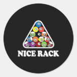 Nice Rack Billiards Pool T Shirt  Classic Round Sticker