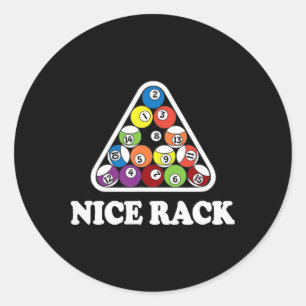Nice Rack Billiards Pool T Shirt Classic Round Sticker