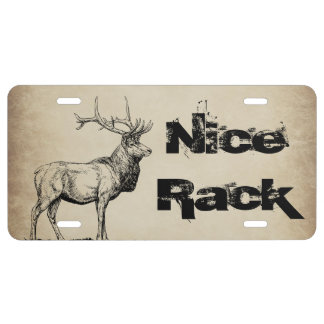 Nice Rack Elk Hunting Novelty Front License Plate