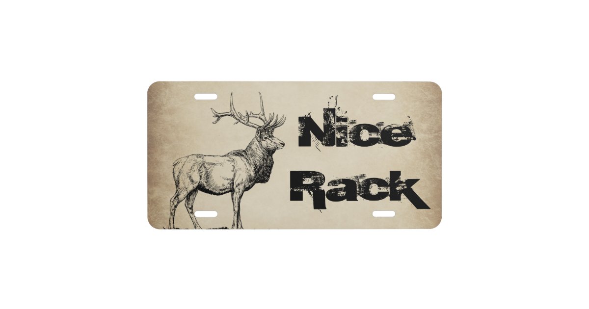 Nice Rack Elk Hunting Novelty Front License Plate Zazzle