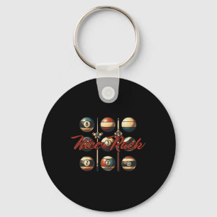 Nice Rack Funny Billiards Player Vintage Pool Bill Keychain