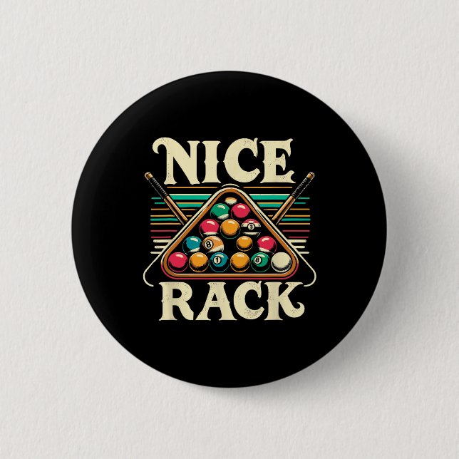 Nice Rack Pool Billiard Player Billiards Cue Sport Button (Front)