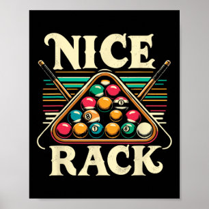 Nice Rack Pool Billiard Player Billiards Cue Sport Poster