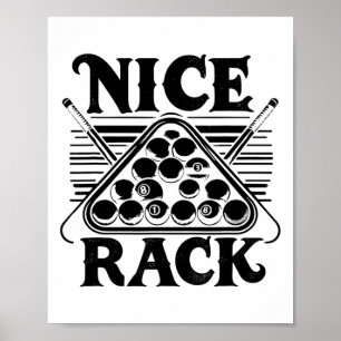 Nice Rack Pool Billiard Player Billiards Cue Sport Poster