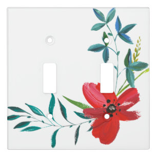 Nice Red Flower Light Switch Cover