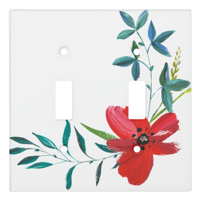 Nice Red Flower  Light Switch Cover (Front)