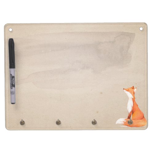 Nice red fox dry erase board with keychain holder