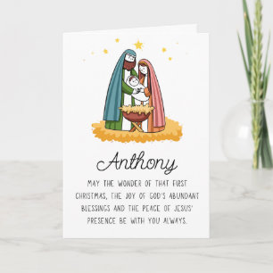 Nice Religious With Name Merry Christmas Holiday Card