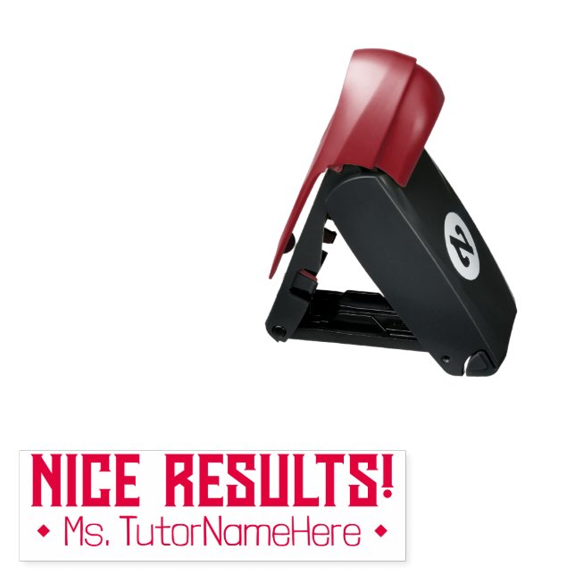 "NICE RESULTS!" + Custom Teaching Assistant Name Pocket Stamp (Open with Design)