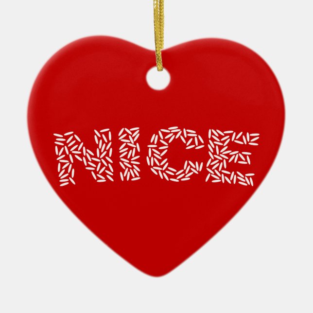 Nice Rice Ceramic Ornament (Front)