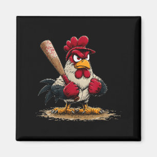 Nice Srt Rooster Look For Baseball And Bat Lovers Magnet