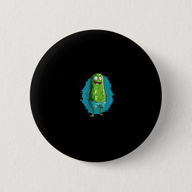 Nice Swimming Pickle In Trunks For Pool And Vacati Button (Front)
